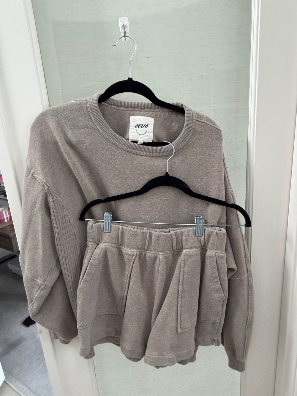 aerie Neutral Taupe Crewneck Sweatshirt